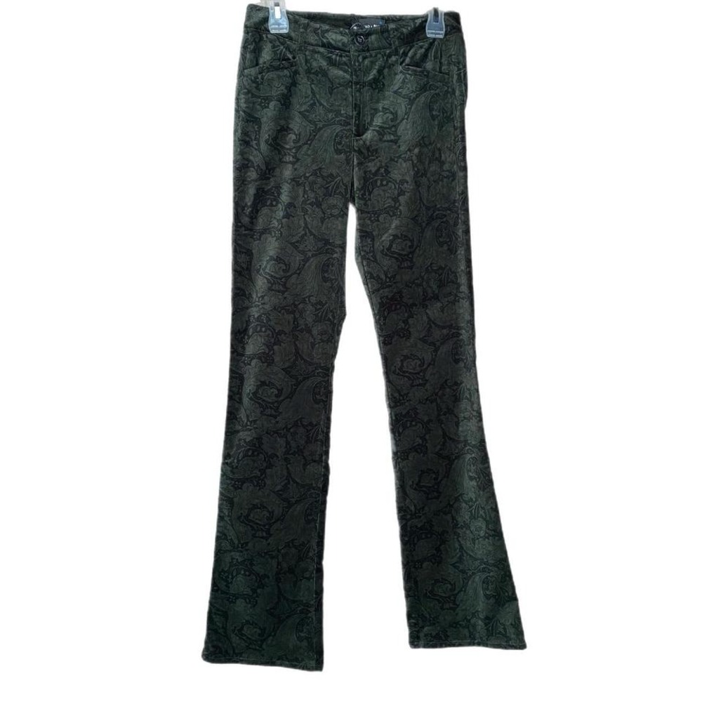 Morris & Co x PAIGE Green velvet‎ flare pants